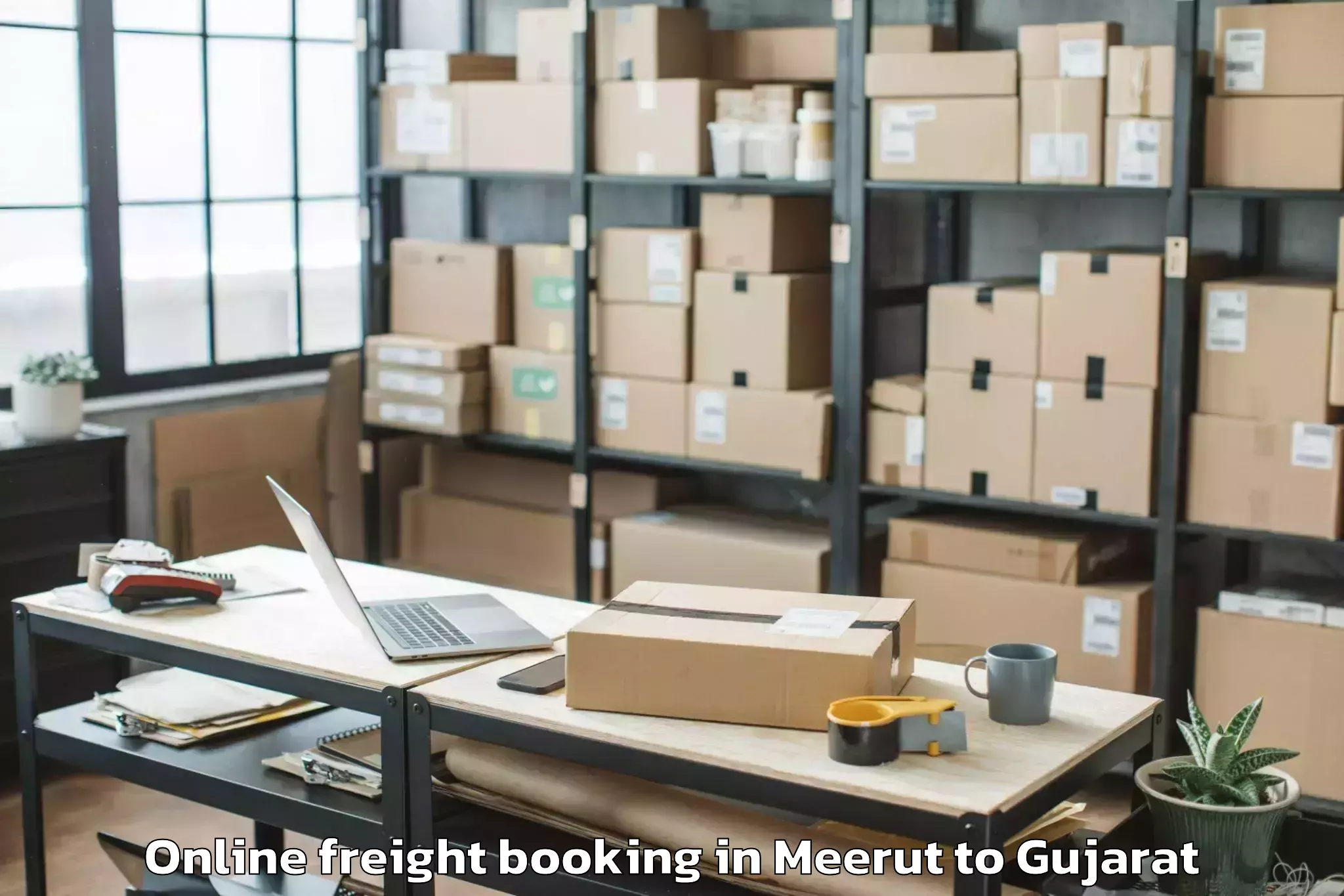 Top Meerut to Zer Online Freight Booking Available